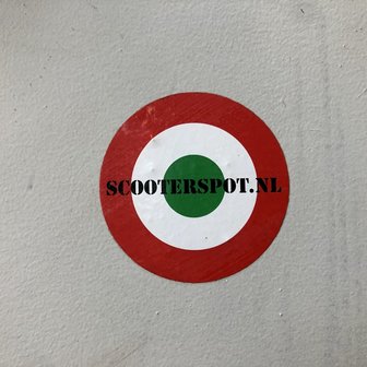 Army rond sticker met zwarte tekst Scooterspot