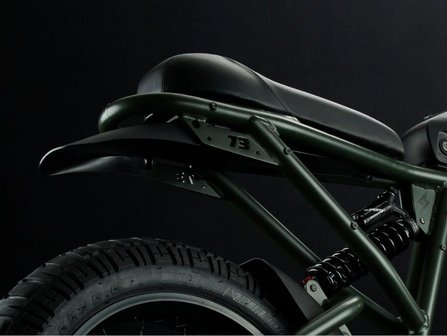 Super 73 RX Olive Drab e-bike zadel en vering