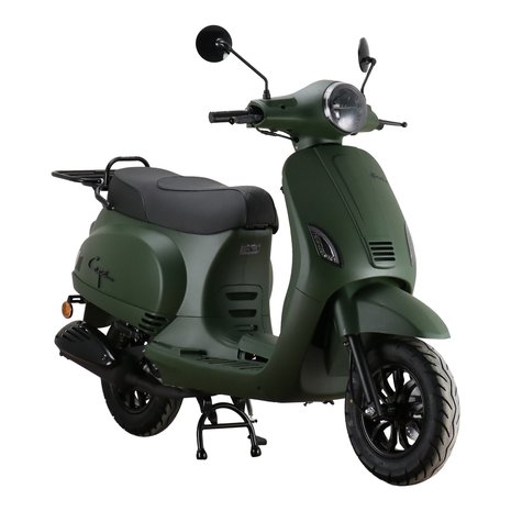 Santini Capri Digital Army Green matgroen scooter zijkant rechts voor