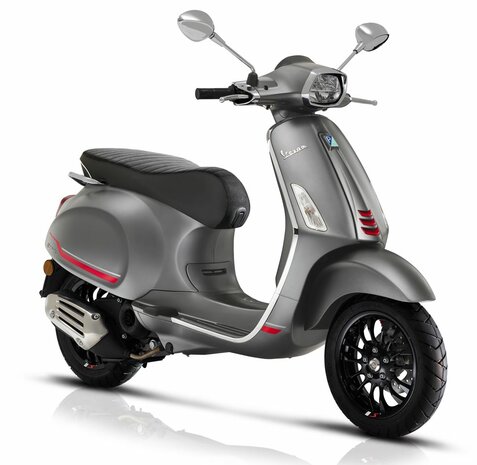 Vespa Sprint Grigio Travolgente Matgrijs scooter linksvoor