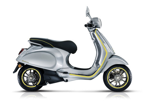 Vespa Elettrica Geel zijaanzicht rechts